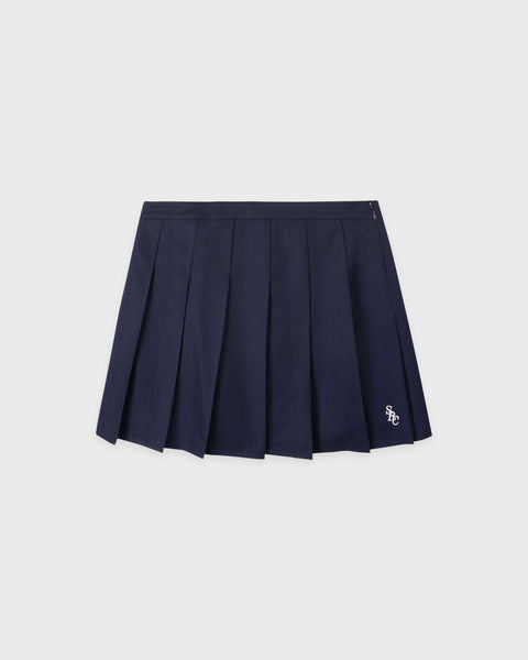 SRC Wool School Skirt - Navy/Ecru