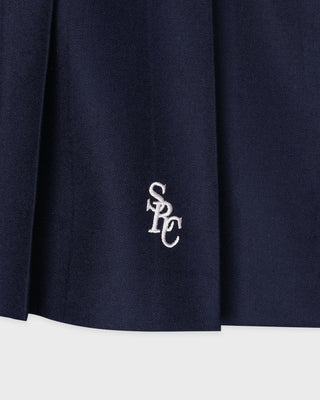 SRC Wool School Skirt - Navy/Ecru