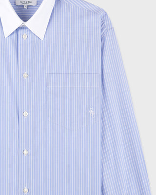 SRC Oversized Shirt - Light Blue Stripe