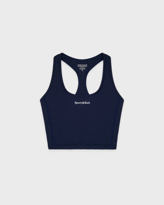 Serif Logo Sports Tank - Navy/White