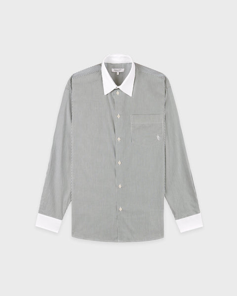 ☆OY☆ OVERSIZE LAYERED CHECK SHIRTS-WHITE Mind Bridge Unisex JHI Oxford Oversized Shirt | Collared