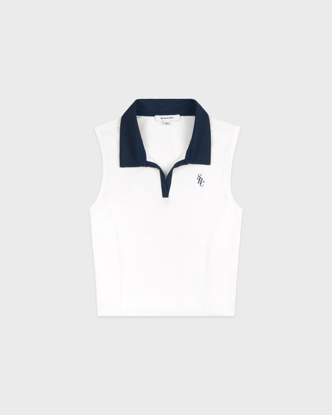 SRC Sports Polo Vest - White/Navy