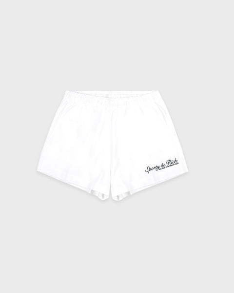 Syracuse Embroidered Disco Short - White