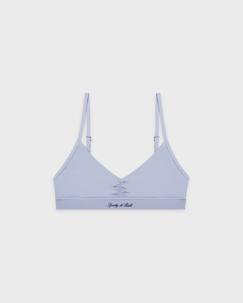 Signature Logo Mini Sports Bra - Faded Blue/White
