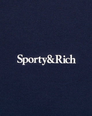 Serif Logo Mini Sports Bra - Navy/White