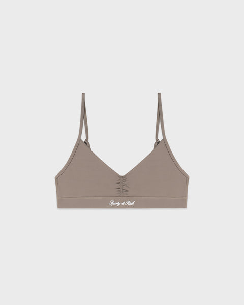 Signature Logo Mini Sports Bra - Hazelnut/White