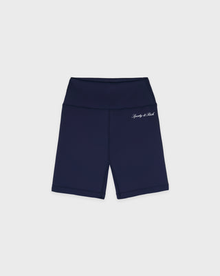 Signature Logo Biker Short - Navy/White