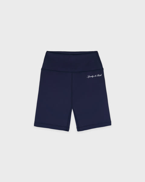 Signature Logo Biker Short - Navy/White