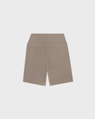 Signature Logo Biker Short - Hazelnut/White