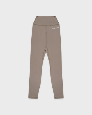 Signature Logo Legging - Hazelnut/White