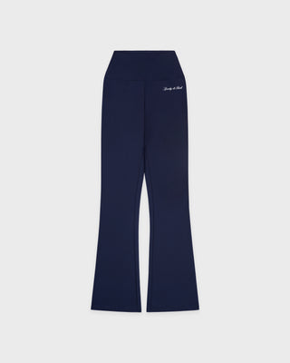 Signature Logo Flared Legging - Navy/White