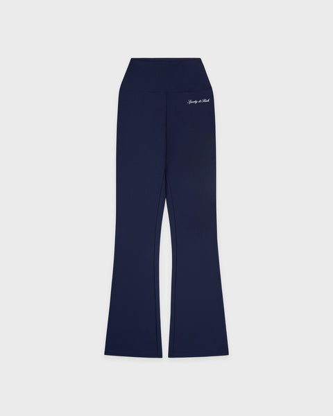 Signature Logo Flared Legging - Navy/White