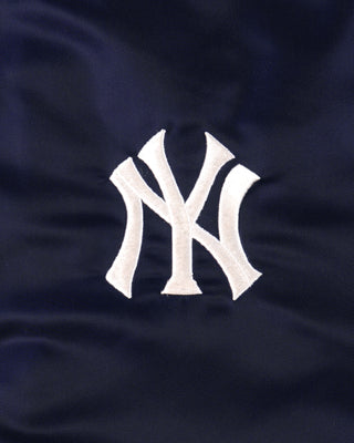 Yankees Curve Nylon Varsity Jacket - Navy/White