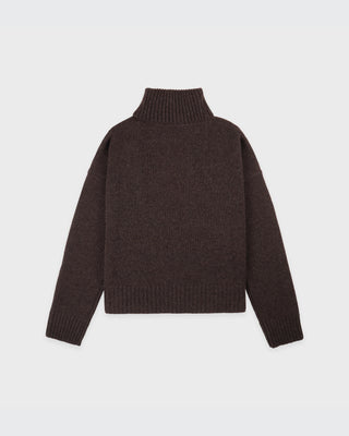 Brown sweater on a light gray background
