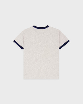 Yale Crest Ringer Tee - Heather Gray/Navy