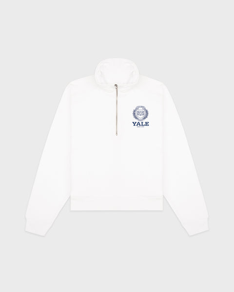 Yale Crest Quarter Zip - White/Navy