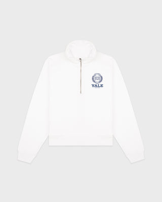 Yale Crest Quarter Zip - White/Navy