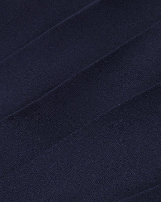 Close-up of dark blue fabric with visible texture