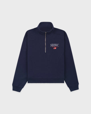 Nautical Embroidered Quarter Zip - Navy
