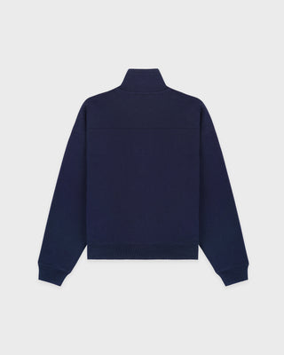 Nautical Embroidered Quarter Zip - Navy