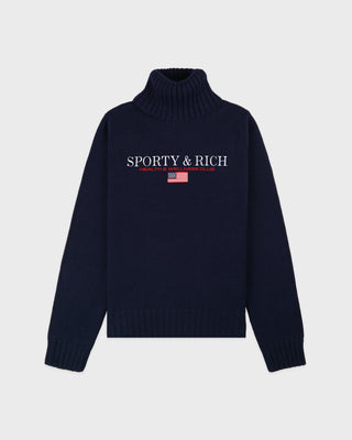 S&R Nautical Knitted Turtleneck - Navy