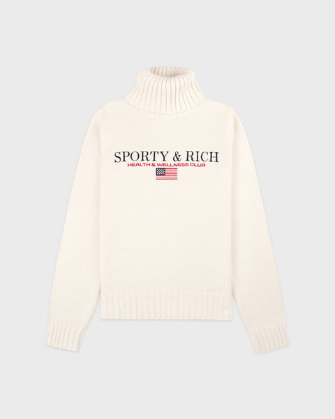 S&R Nautical Knitted Turtleneck - Ecru