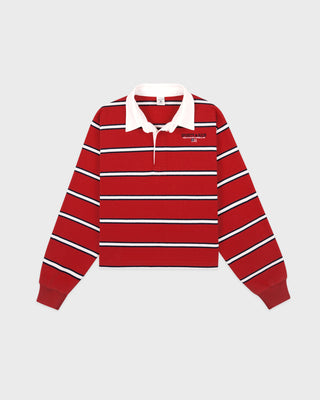 S&R Nautical Rugby Polo - Ruby/Navy/White