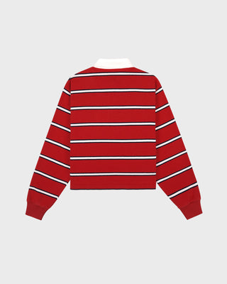 S&R Nautical Rugby Polo - Ruby/Navy/White