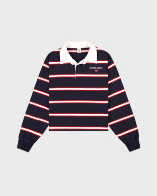 S&R Nautical Rugby Polo - Navy/White/Ruby