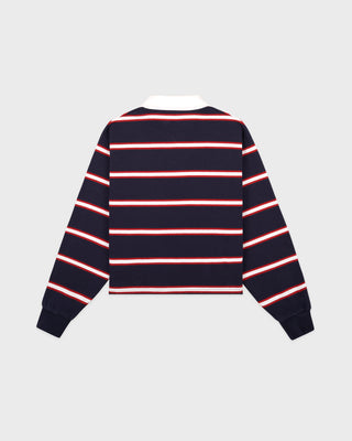 S&R Nautical Rugby Polo - Navy/White/Ruby