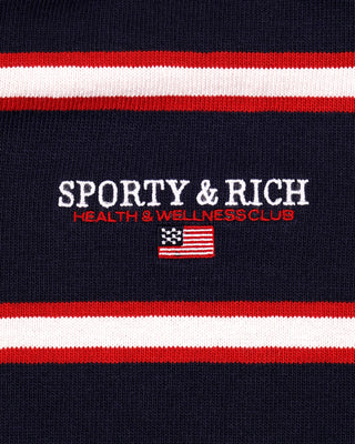 S&R Nautical Rugby Polo - Navy/White/Ruby