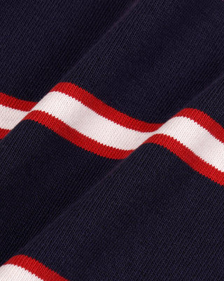 S&R Nautical Rugby Polo - Navy/White/Ruby