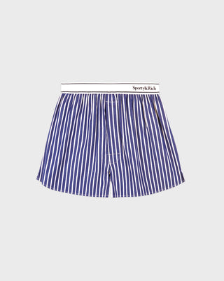 Serif Logo Boxer - Navy Stripe