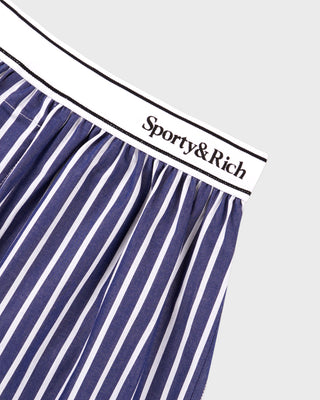 Serif Logo Boxer - Navy Stripe