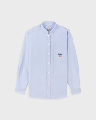 Nautical Oversized Oxford Shirt - Blue