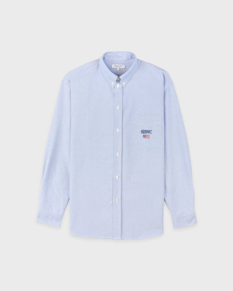 Nautical Oversized Oxford Shirt - Blue