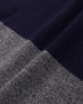 Serif Logo Cashmere Rugby Polo - Heather Gray/Navy/Ecru