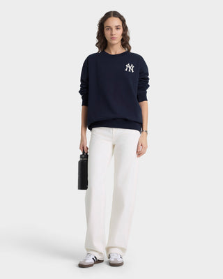 Heritage Yankees Serif Crewneck - Navy/White