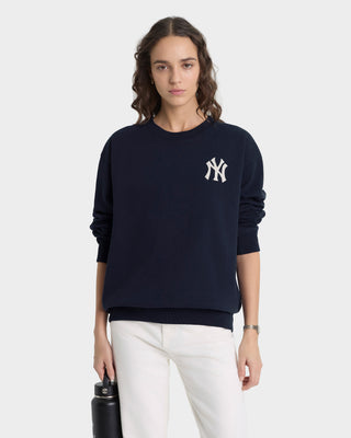 Heritage Yankees Serif Crewneck - Navy/White