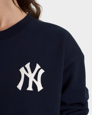 Heritage Yankees Serif Crewneck - Navy/White