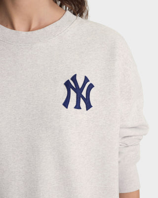 Gray sweatshirt with a blue logo on a white background