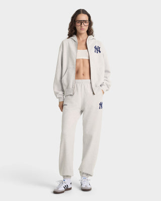 Heritage Yankees Serif Zip Hoodie - Heather Gray/Navy