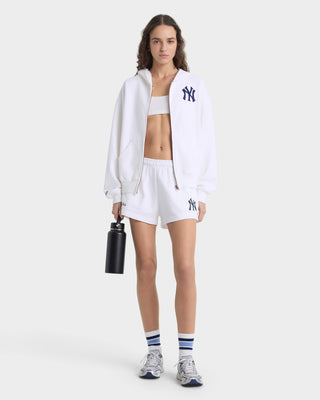 Heritage Yankees Serif Zip Hoodie - White/Navy