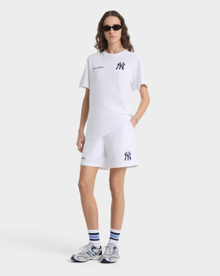 Heritage Yankees Serif Gym Short - White/Navy