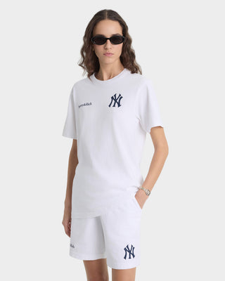 Heritage Yankees Serif Gym Short - White/Navy