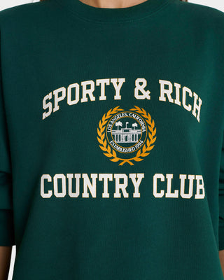 Varsity Crest Crewneck - Forest/Gold/Ecru