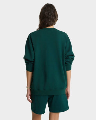 Varsity Crest Crewneck - Forest/Gold/Ecru