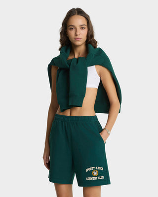 Varsity Crest Gym Short - Forest/Gold/Ecru