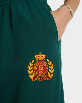 NY Crest Embroidered Wide Sweatpant - Forest