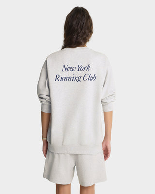 Run Club Crewneck - Heather Gray/Navy